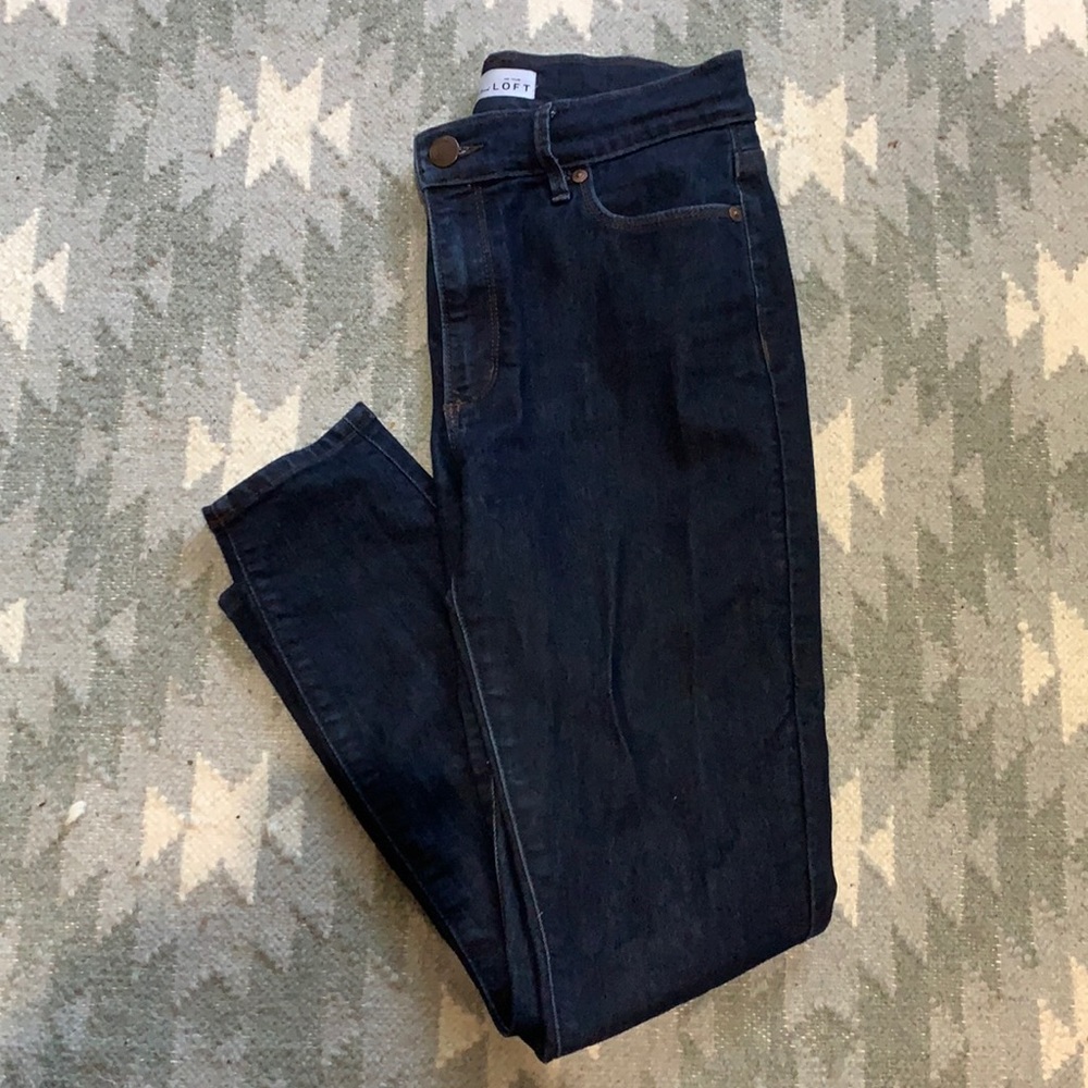 LOFT Modern High Waist Skinny Ankle Jeans